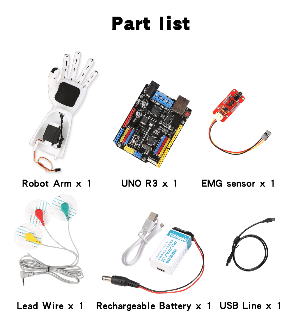 Sensor EMG Brazo robótico Sens - Arduino Robot reseña y precio