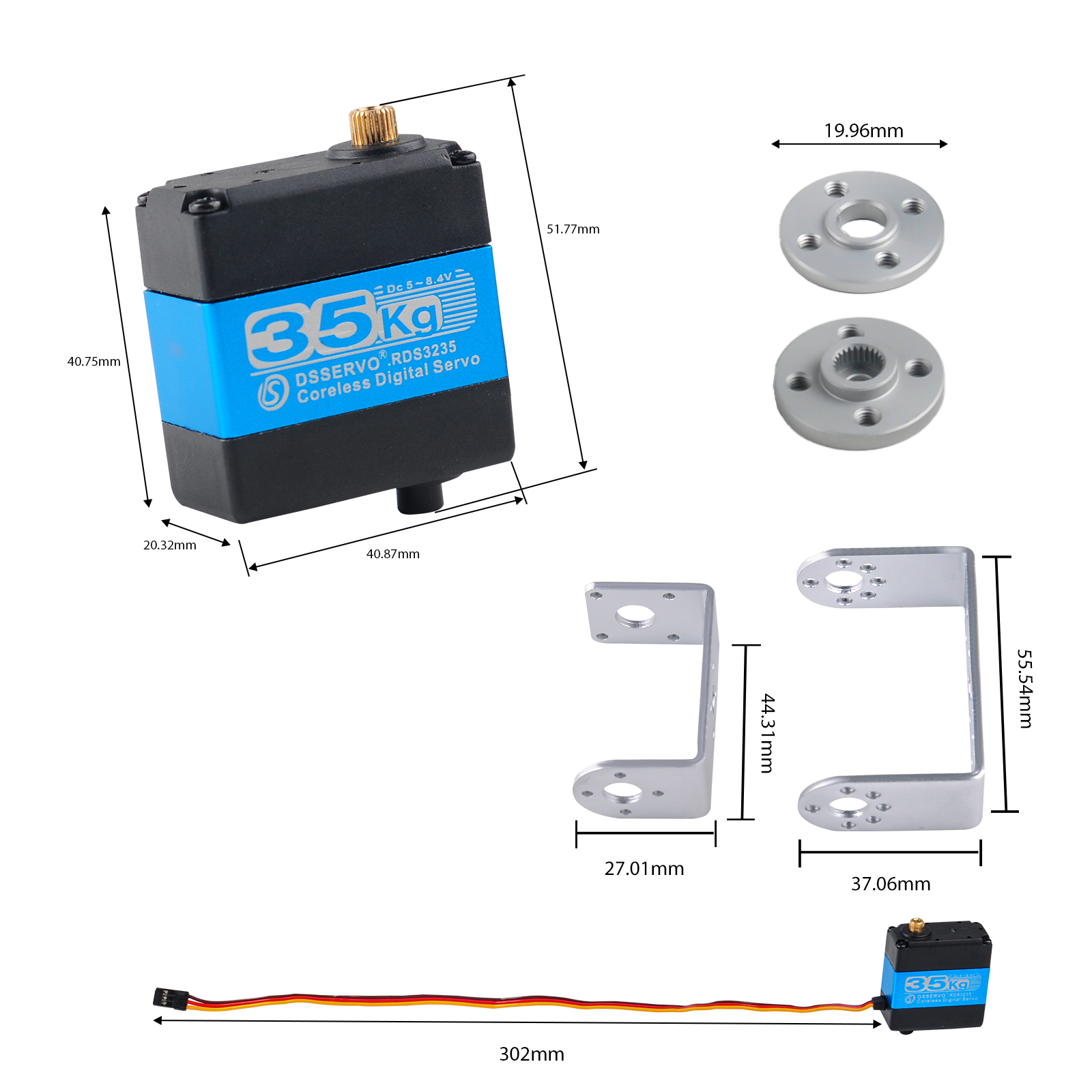 Servo digital RDS3235, motor s - Servo Bracket reseña y precio