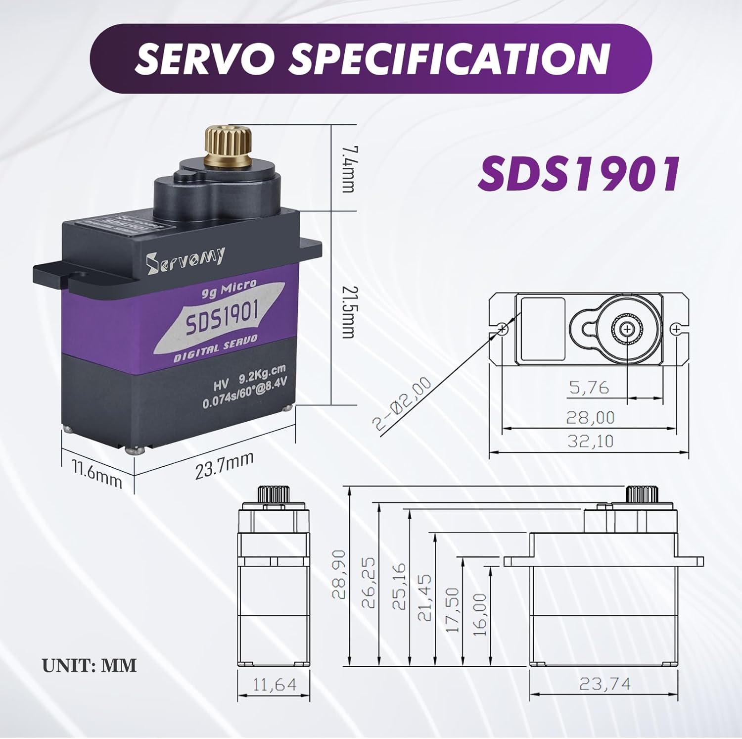 SERVOMY-SDS1901 Digital 9G Mic - Arduino Robot reseña y precio